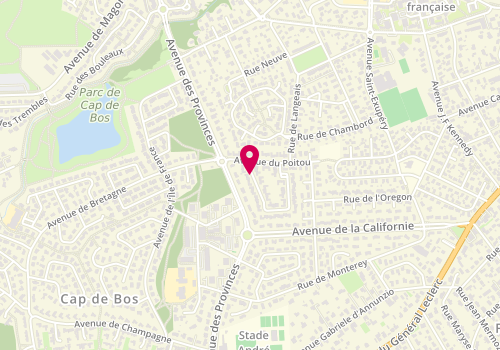 Plan de PETITPAS Mireille, 55 Rue Etourneaux, 33600 Pessac