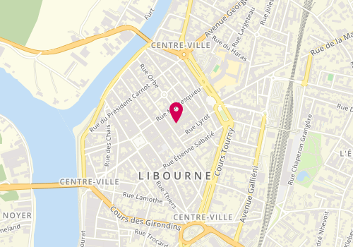 Plan de Centre de Beauté Yves Rocher, 46 Rue Gambetta, 33500 Libourne