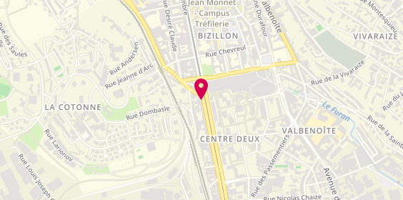 Plan de Grains de Beaute Soins et Spa, 12 Rue des Docteurs Charcot, 42100 Saint-Étienne
