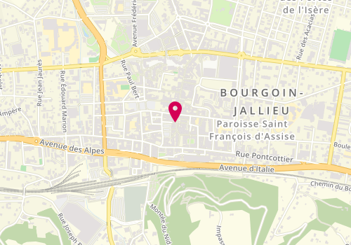 Plan de Centre de Beaute Yves Rocher, 7 Rue de la Liberte, 38300 Bourgoin-Jallieu