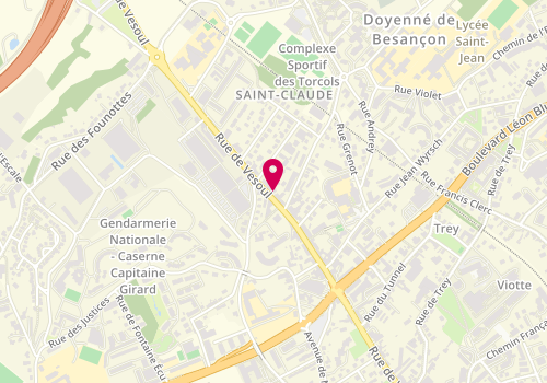 Plan de Le Square des Sens, 72 Bis Rue de Vesoul, 25000 Besançon