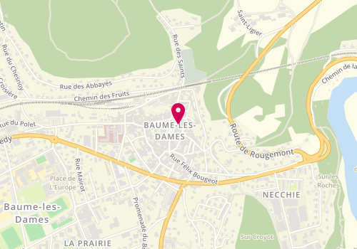 Plan de Le Jardin des Sens, 1 place Saint-Martin, 25110 Baume-les-Dames