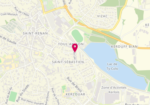 Plan de Yves Rocher, Les Rives du Lac Rue Pont de Bois, 29290 Saint-Renan