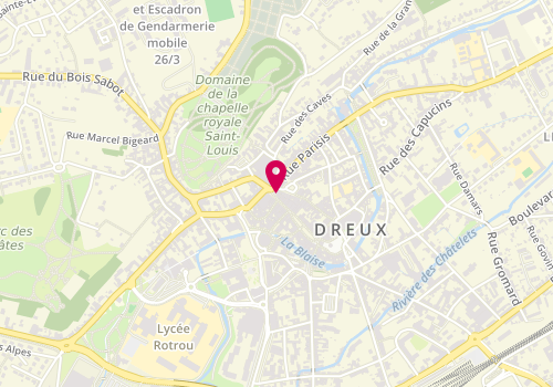 Plan de Centre de Beaute Yves Rocher, 58/60 Gd Rue Maurice Viollette, 28100 Dreux