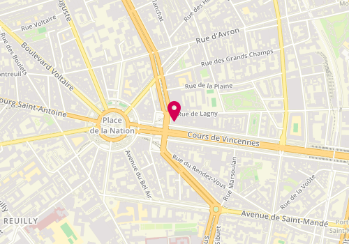 Plan de Centre de Beauté Yves Rocher, 5 Cr de Vincennes, 75020 Paris