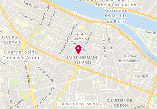 Plan de Hôtel Bel Ami, 7 Rue Saint-Benoît, 75006 Paris