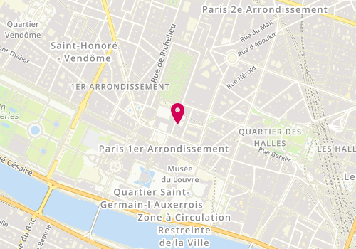 Plan de Grand Hôtel du Palais Royal, 4 Rue de Valois, 75001 Paris
