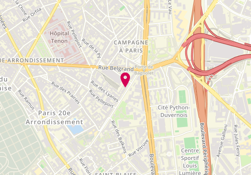 Plan de Bouddha institut, 165 Rue de Bagnolet, 75020 Paris