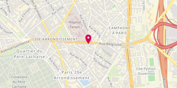 Plan de 36 Beauté, 36 Rue Belgrand, 75020 Paris