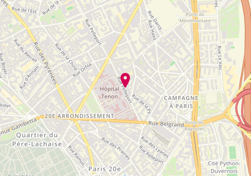 Plan de Centre Laser Gambetta, 64 Rue Pelleport, 75020 Paris