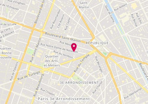 Plan de Atelier du Sourcil, 13 Rue Notre Dame de Nazareth, 75003 Paris