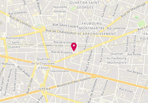 Plan de Booster, 34 Rue de Provence, 75009 Paris