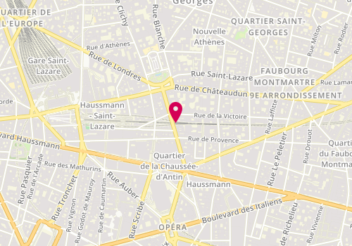Plan de Centre de Beaute Yves Rocher, 60 Rue de la Chau. d'Antin, 75009 Paris
