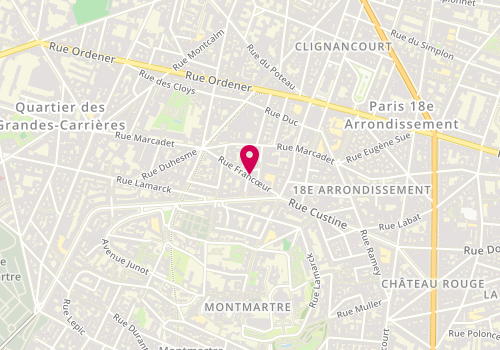 Plan de Arestetic, 16 Rue Francoeur, 75018 Paris