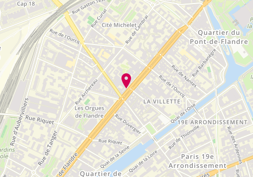 Plan de Centre de Beaute Yves Rocher, 115 Avenue Flandre, 75019 Paris