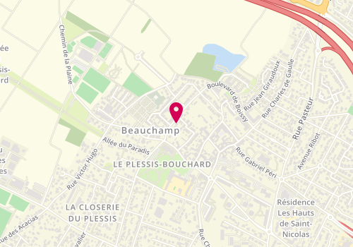 Plan de Aspasie Beauté, Centre Commercial Les Hauts de Saint Nicolas, 95130 Le Plessis-Bouchard
