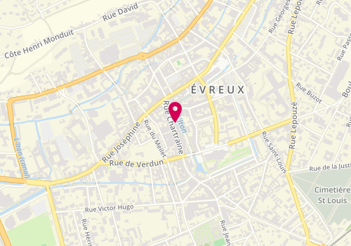 Plan de Centre de Beaute Yves Rocher, 17 Rue Chartraine, 27000 Évreux