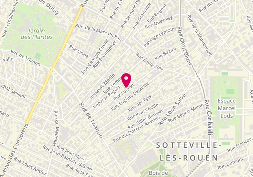 Plan de Liend'zenbô, 28 Rue Louvet, 76300 Sotteville-lès-Rouen