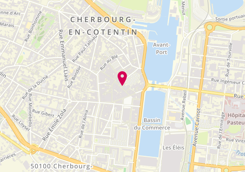 Plan de Centre de Beaute Yves Rocher, 13 Rue du Château, 50100 Cherbourg-en-Cotentin